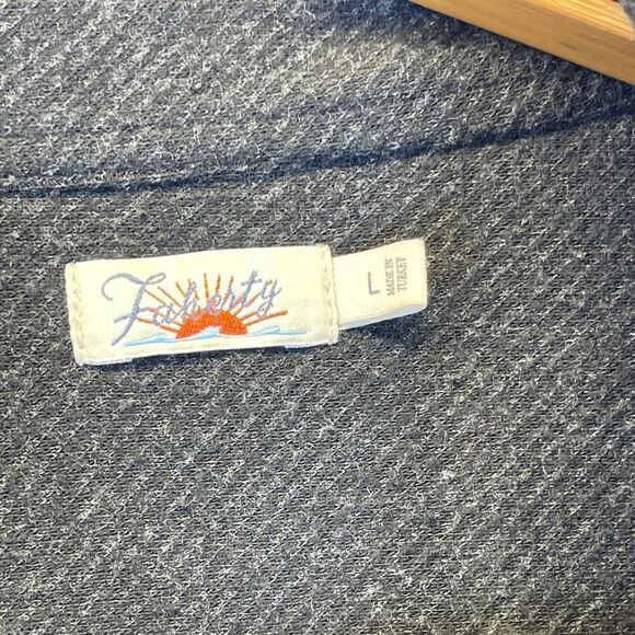 Faherty Legend Sweater Knit Point Collar Long Sleeve Button Front Shirttail Maxi - Picture 4 of 9